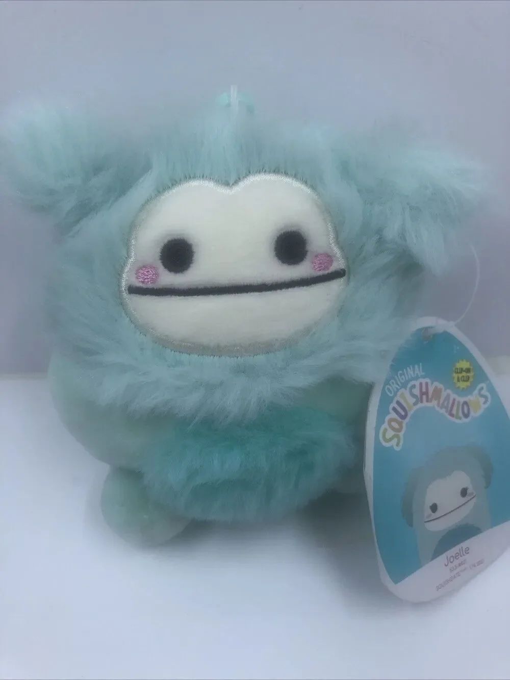Squishmallow 3.5" Joelle Teal Bigfoot Plush Yeti Clip-On NWT Squishmallows. NWT